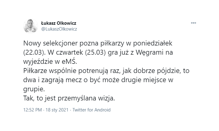 ''Przemyślana'' WIZJA dot. nowego trenera reprezentacji Polski xD